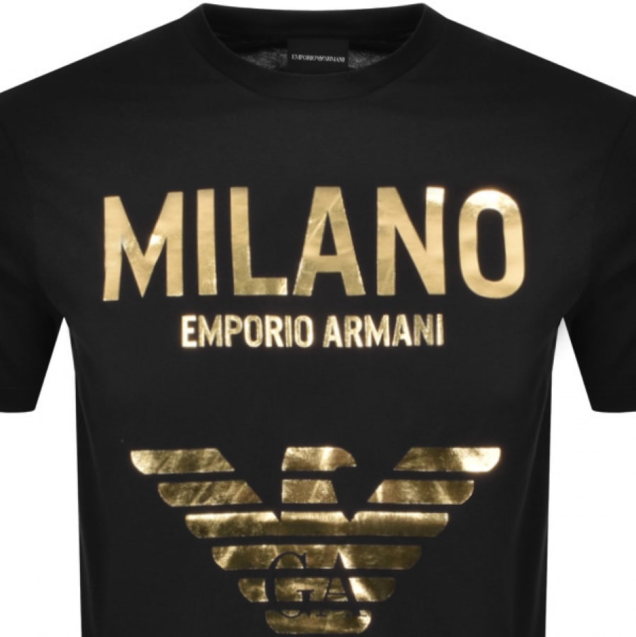 Alternative Image for ProductEmporio Armani Milano Crew Neck Logo T Shirt Black2